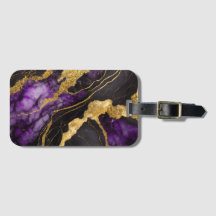 Paarse zwarte marmeren patroon met goud