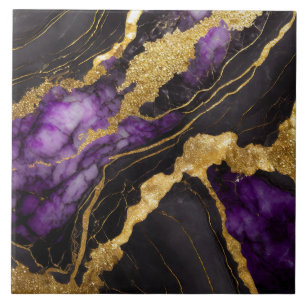 Paarse zwarte marmeren patroon met goud tegeltje