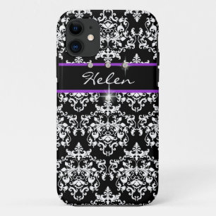 Paarse zwarte meisjes noemen moderne iPhone 11 hoesje