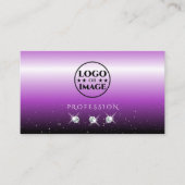 Paarse zwarte ombre Sparkle Jewels met Logo Trendy Visitekaartje (Voorkant)