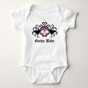 Paarse zwarte schedel romper