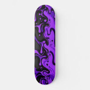 Paarse Zwarte Slijm Druppelende Smeltende Skateboa Skateboard