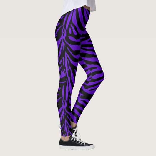 Paarse zwarte streep Zebra — Leggings voor het afd (Rechts)