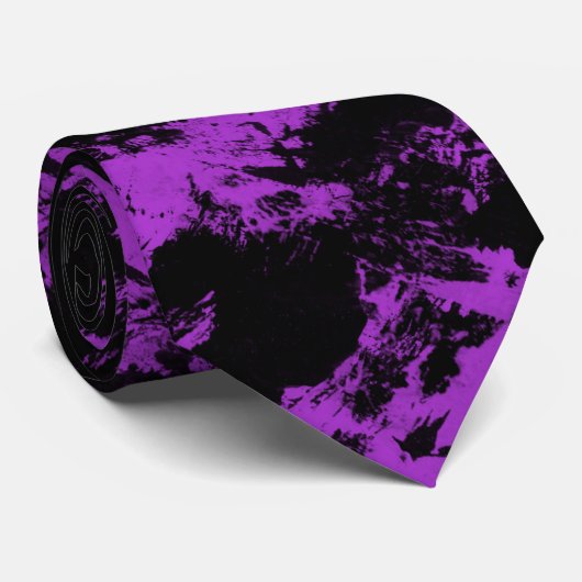 Paarse zwarte Stropdas (Opgerold)