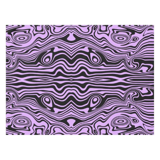 Paarse zwarte tafelkleed Abstract golft uw kleuren (Voorkant (Horizontaal))