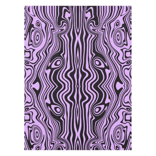 Paarse zwarte tafelkleed Abstract golft uw kleuren (Voorkant)