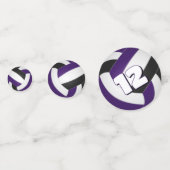 paarse zwarte team kleuren kinder volleybal partij confetti (Voorkanten)