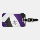 paarse zwarte teamkleuren cadeautjes meisjes volle bagagelabel (Voorkant horizontaal)