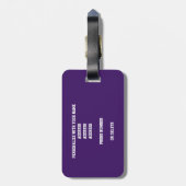 paarse zwarte teamkleuren cadeautjes meisjes volle bagagelabel (Achterkant verticaal)