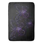 paarse zwarte vlinder badmat (Voorkant Verticaal)