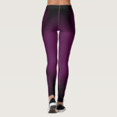 Paarse Zwarte Vlinderbloemblad Leggings (Achterkant)
