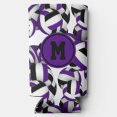 Paarse zwarte volleyballen Patroon W speler Monogr (Achterkant)