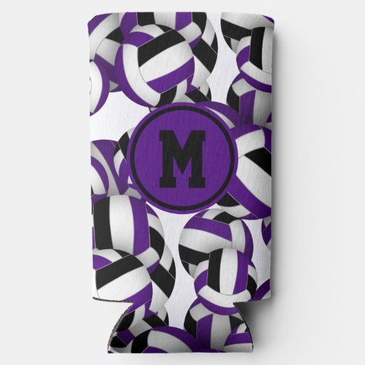 Paarse zwarte volleyballen Patroon W speler Monogr (Achterkant)