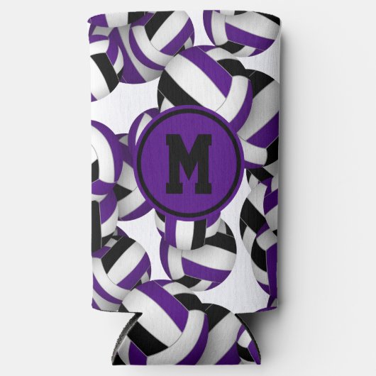 Paarse zwarte volleyballen Patroon W speler Monogr (Voorkant)