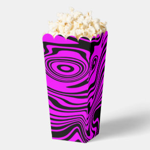 Paarse Zwarte Wavy Gestreepte Popcorn Dozen Bedankdoosjes