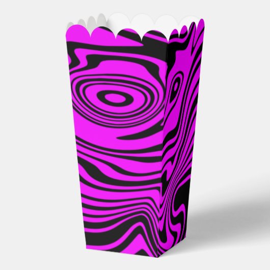 Paarse Zwarte Wavy Gestreepte Popcorn Dozen Bedankdoosjes (Voorkant)