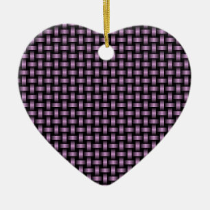 Paarse zwarte weefpatroon keramisch ornament