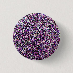 Paarse zwarte witte confetti ronde button 3,2 cm