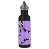 Paarse zwarte witte strepen en cirkels waterfles  (Links)