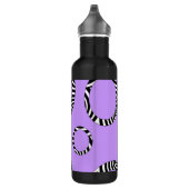 Paarse zwarte witte strepen en cirkels waterfles  (Rechts)