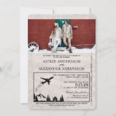 Paarse Zweden Paspoort bruiloft uitnodiging (Voorkant)