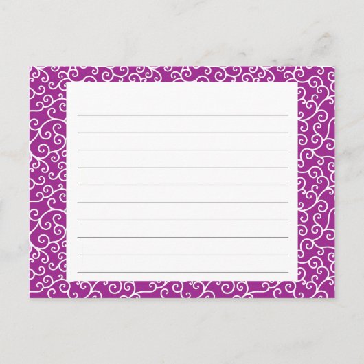 Paarse zwenkkaart briefkaart (Voorkant)