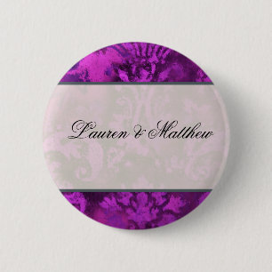 Paarse zwijn ronde button 5,7 cm