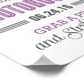 Paarsgrijze aangepaste trouwfotohouding-teken poster (Hoek)