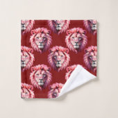 Paarsroze Leeuwenkop Ontwerp Bad Handdoek (Wasdoekje)