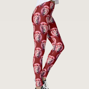 Paarsroze Leeuwenkop Ontwerp  Leggings
