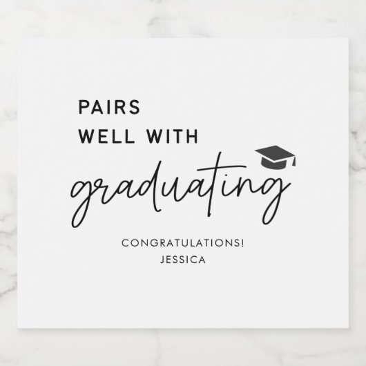 Paart goed met graduerende mousserende wijnetikett sparkling wijnetiket (Enkel label)