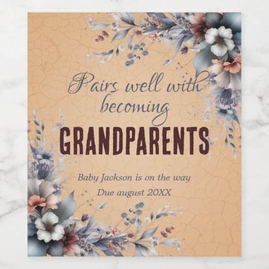 Paart goed met grootouders Wine Label Set Wijn Etiket (Enkel label)