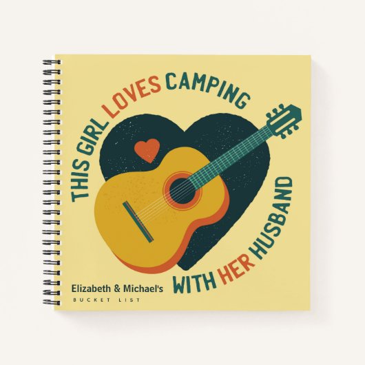 Paarten Camping BUCKET LIST Custom Fun Quote Notitieboek (Voorkant)
