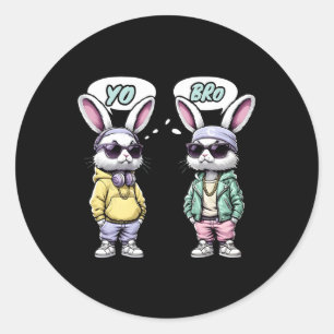 Paas 2025 T-shirt Yo Bro Quote Grappige Hip Hop Ko Ronde Sticker