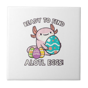 Paas Axolotl Klaar om Alotl-eieren te Vinden Jacht Tegeltje