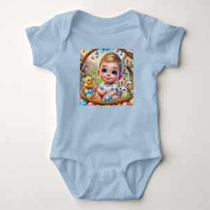 PAAS BABY BOY Konijn en Kuiken ~  Romper