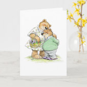 Paas Beer knuffels Kaart (Gele Bloem)