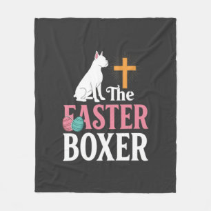 Paas Boxer Hond Vintage Gravure Shirt Fleece Deken