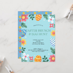 Paas brunch eierjacht Bunny bloemstuk Kaart