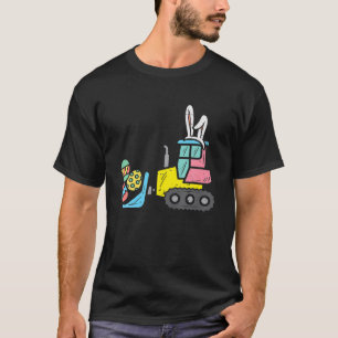 Paas Bulldozer Konijn Eieren Cute Truck Jongens Ki T-shirt