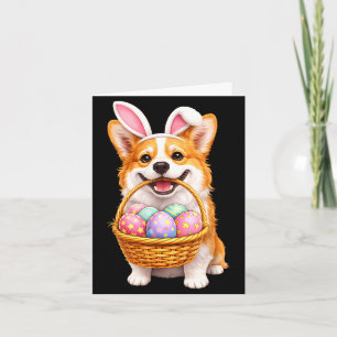 Paas corgi hond konijn schattige paaseieren mand kaart