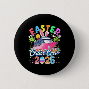 Paas Cruise Bemanning 2025 Kleurrijke Cruise Schip Ronde Button 5,7 Cm