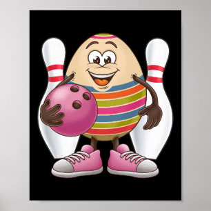 Paas Ei Kleurrijk Kostuum Bowling Speler Team L Poster
