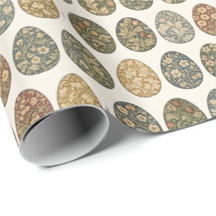 Paas Ei met Bloemen in William Morris Stijl Cadeaupapier