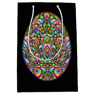 Paas Ei Psychedelisch Design Kids Biologisch T-Shi Medium Cadeauzakje