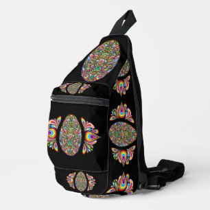 Paas Ei Psychedelisch Design Kids Biologisch T-Shi Sling Bag