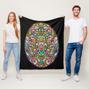 Paas-ei psychedelisch ontwerp kids biologisch T-sh Fleece Deken