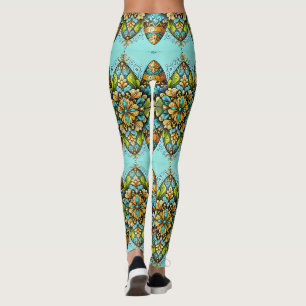 PAAS EIEREN ~ Aqua Meerkleurig 3D ~ Leggings