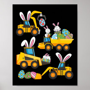 Paas Eieren Bouw Graafmachine Pasen Jongens Poster