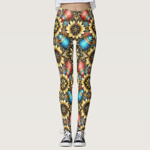 PAAS EIEREN ~ Geel Blauw Rood 3D ~ Leggings